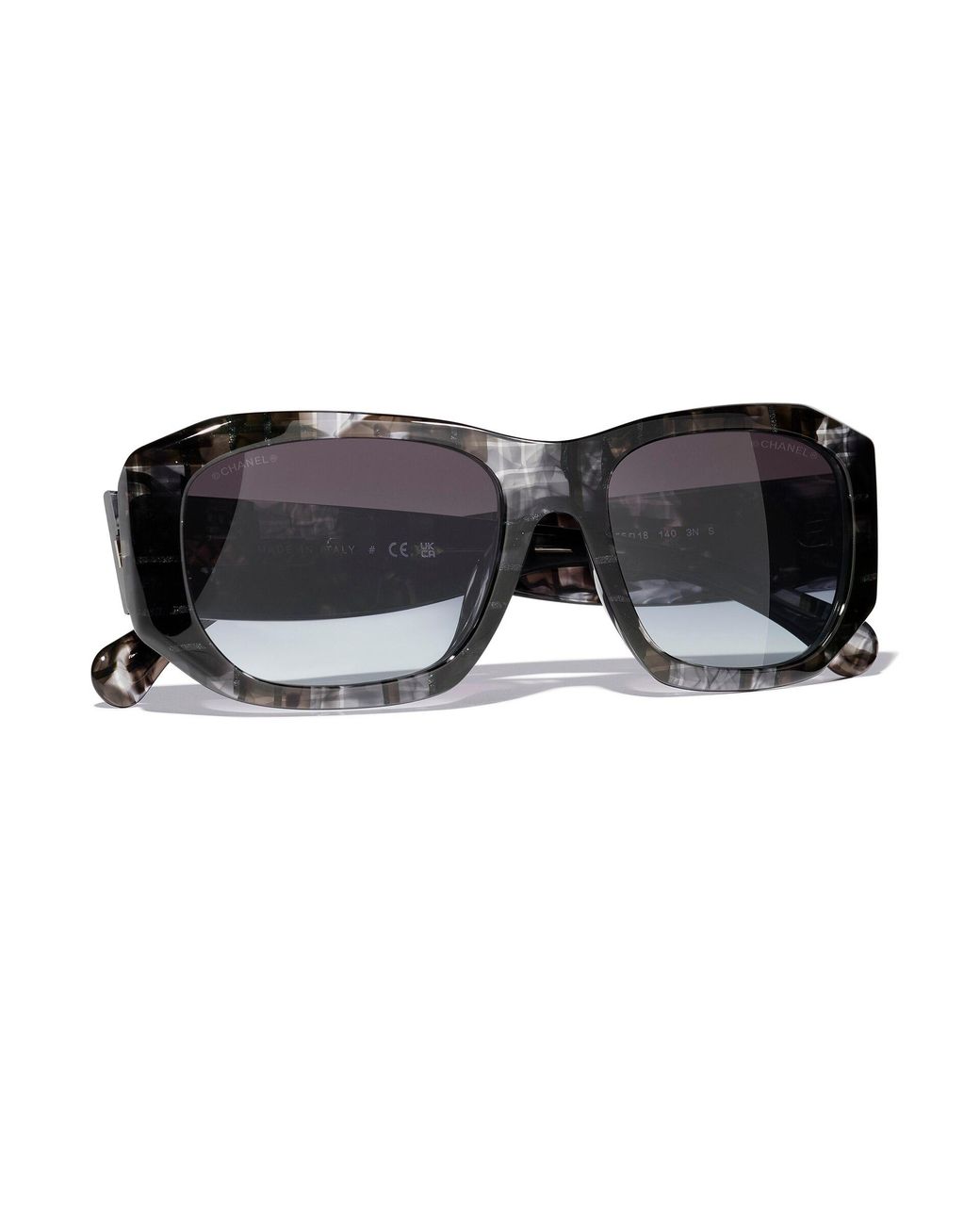 Chanel Black Sunglass Rectangle Sunglasses Ch5554