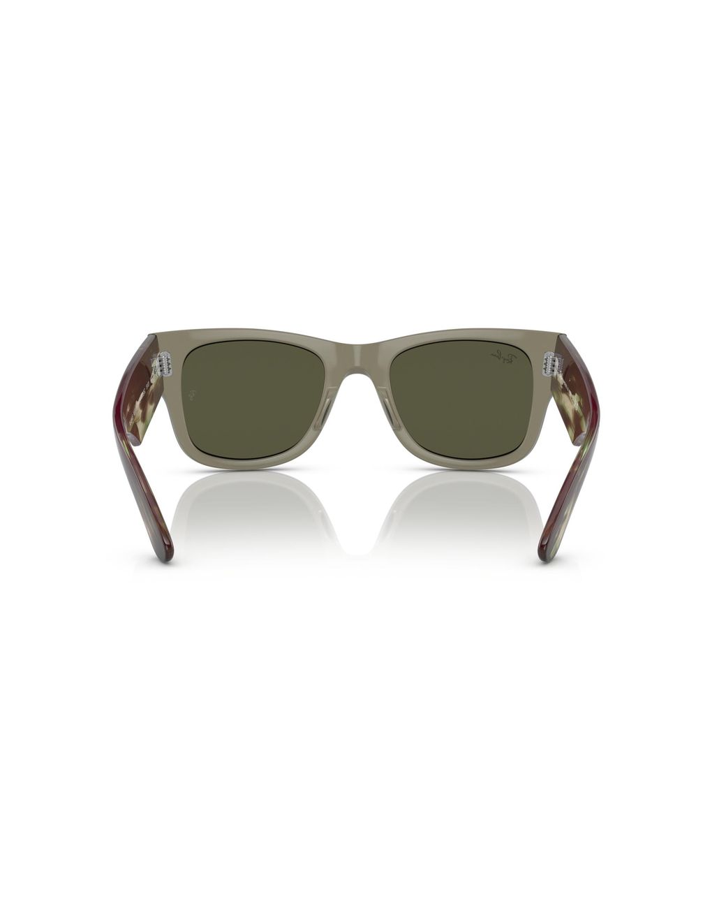 Ray-Ban Black Mega Wayfarer Sunglasses Striped Green Havana Frame Silver Lenses 52-21