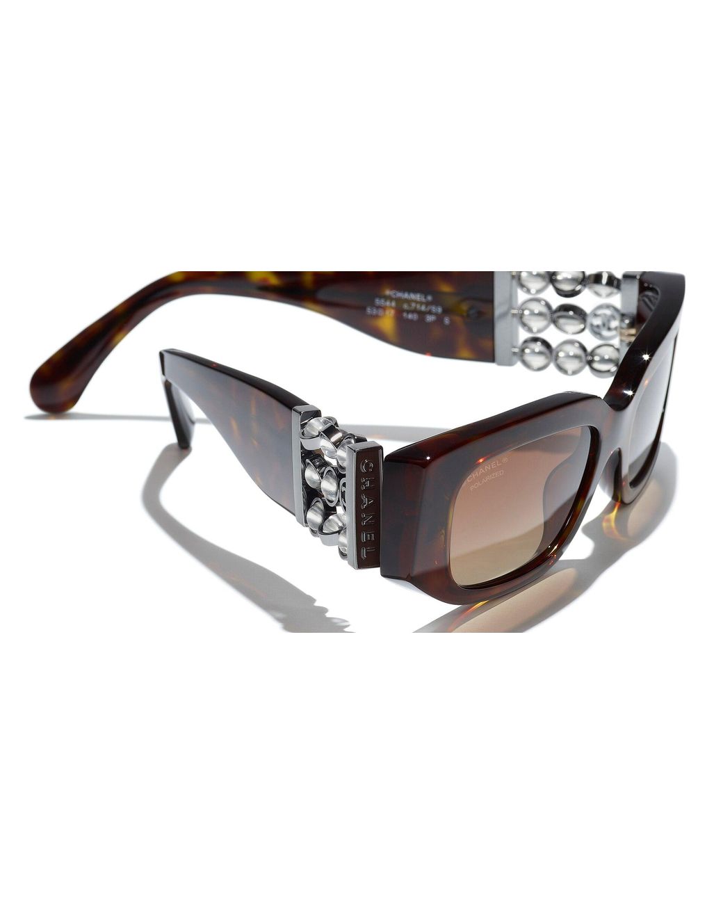 Chanel Black Sunglass Rectangle Sunglasses Ch5544