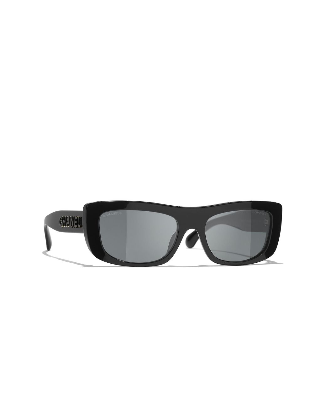 Chanel Black Sunglass Rectangle Sunglasses Ch5559