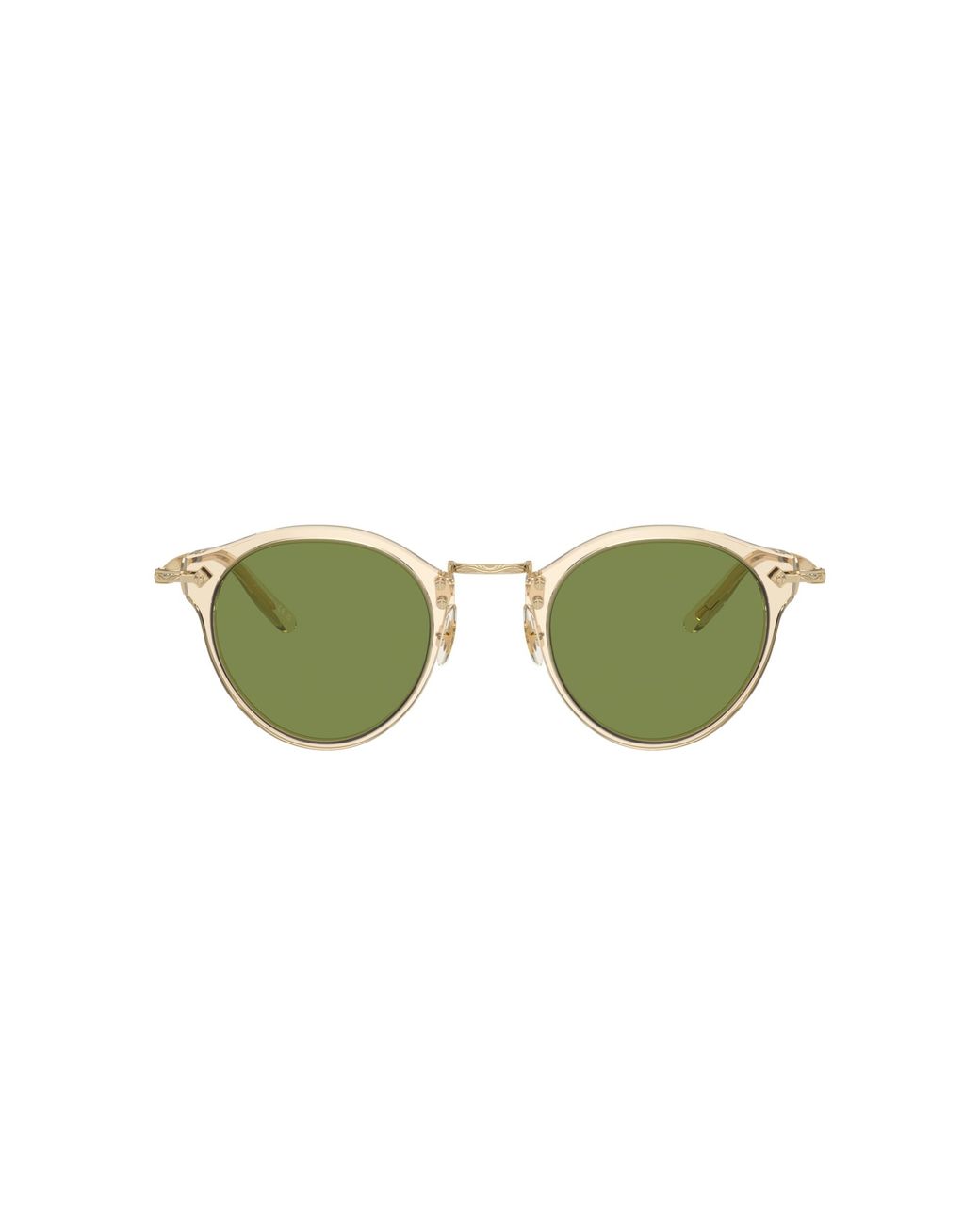 Oliver Peoples Green Semitransparent Acetate & Metal Round Sunglasses for men