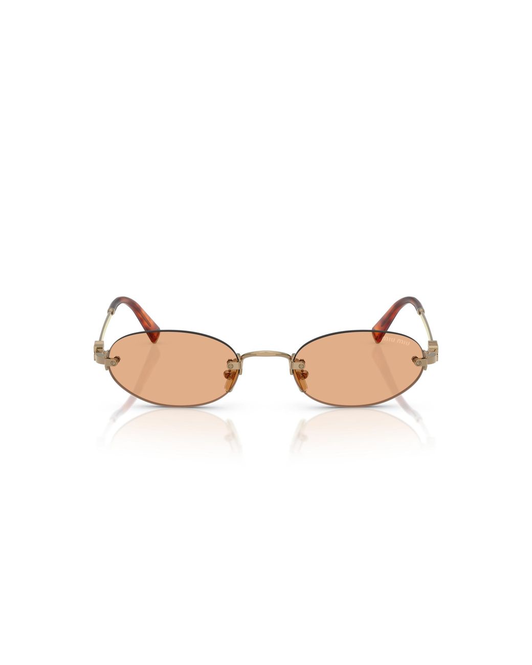 Miu Miu Black Mu52ys Orange Lens Metal Sunglasses