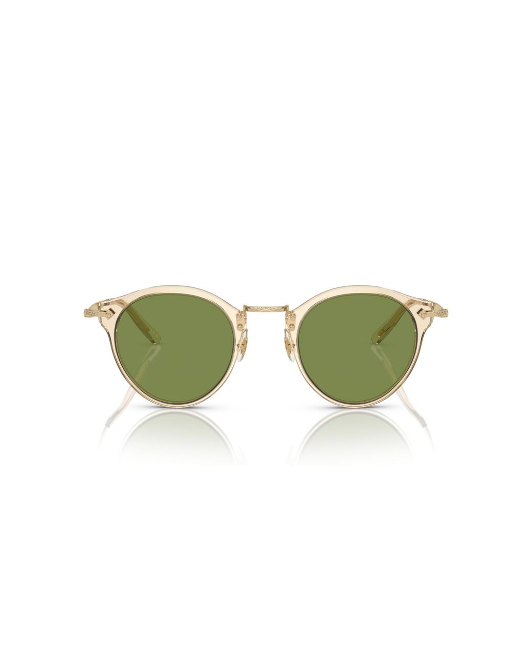 Oliver Peoples Green Semitransparent Acetate & Metal Round Sunglasses for men