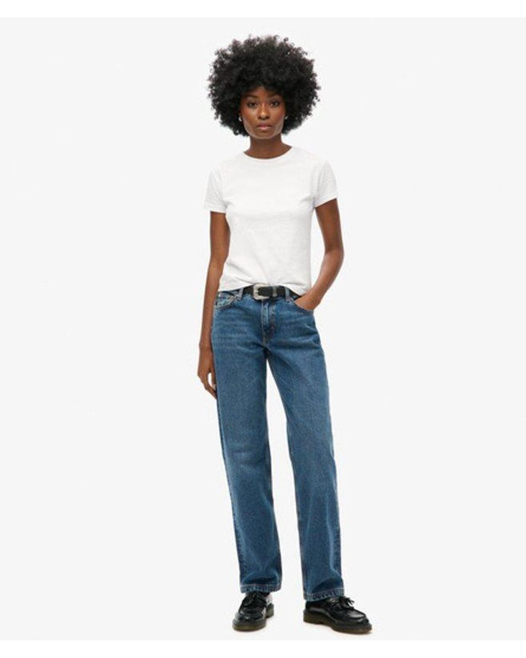 Superdry Blue & Co Mid Rise Straight Leg Jean
