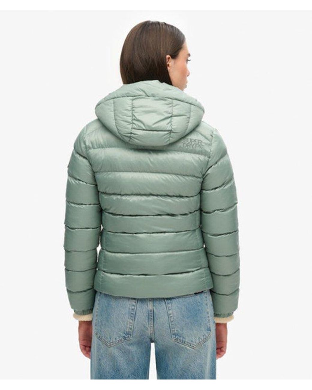 Superdry Green & Co Slim Fit Quilted Hooded Fuji Light Padded Jacket