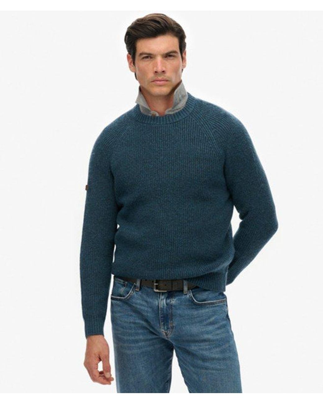 Superdry Blue & Co Chunky Raglan Jumper for men