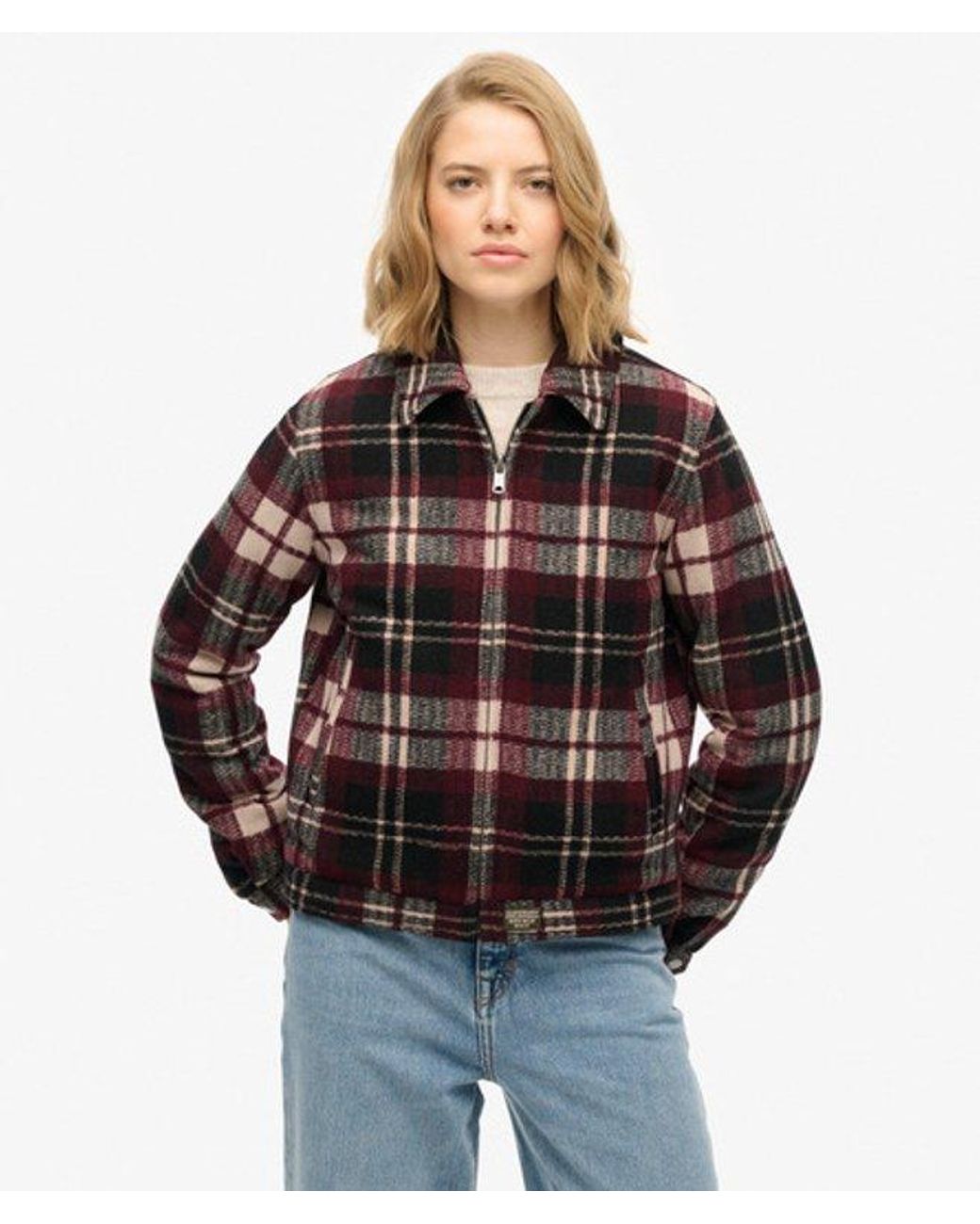 Superdry Black & Co Checked Ranch Quilted Jacket