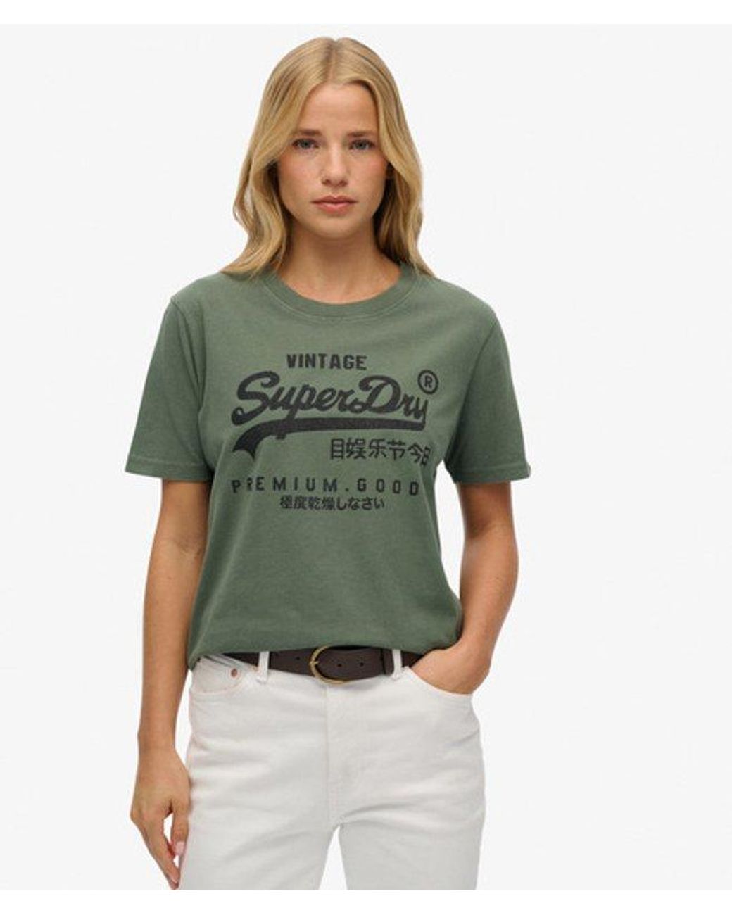 Superdry Green & Co Embellished Vintage Logo Relaxed T-shirt