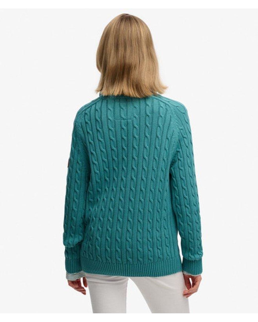 Superdry Blue & Co Slouchy Cable Knit Jumper