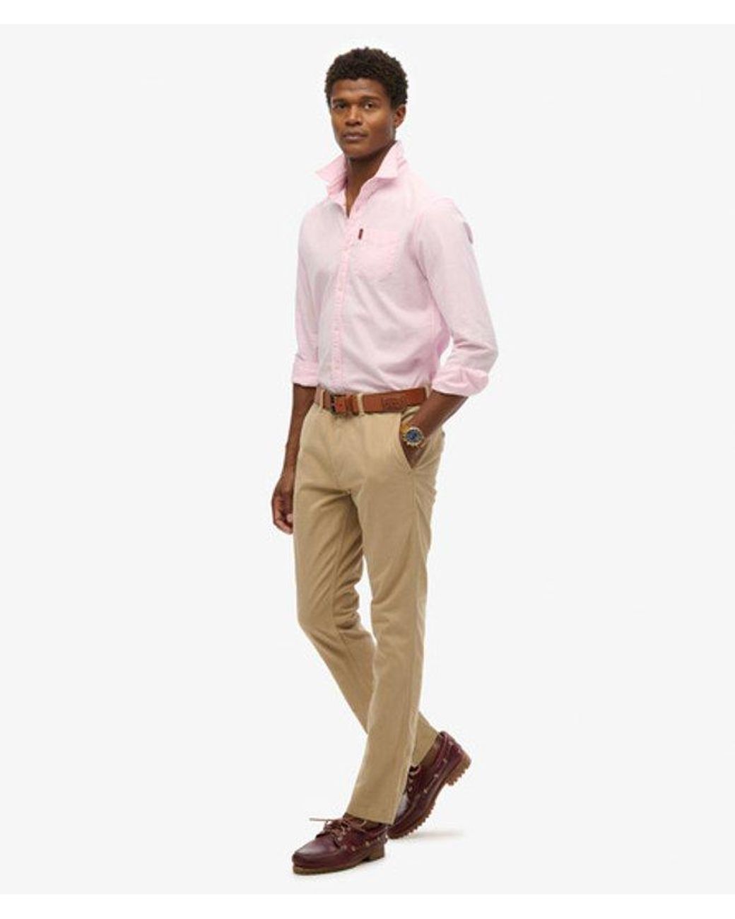 Superdry Pink & Co Officers Slim Chino Trousers for men