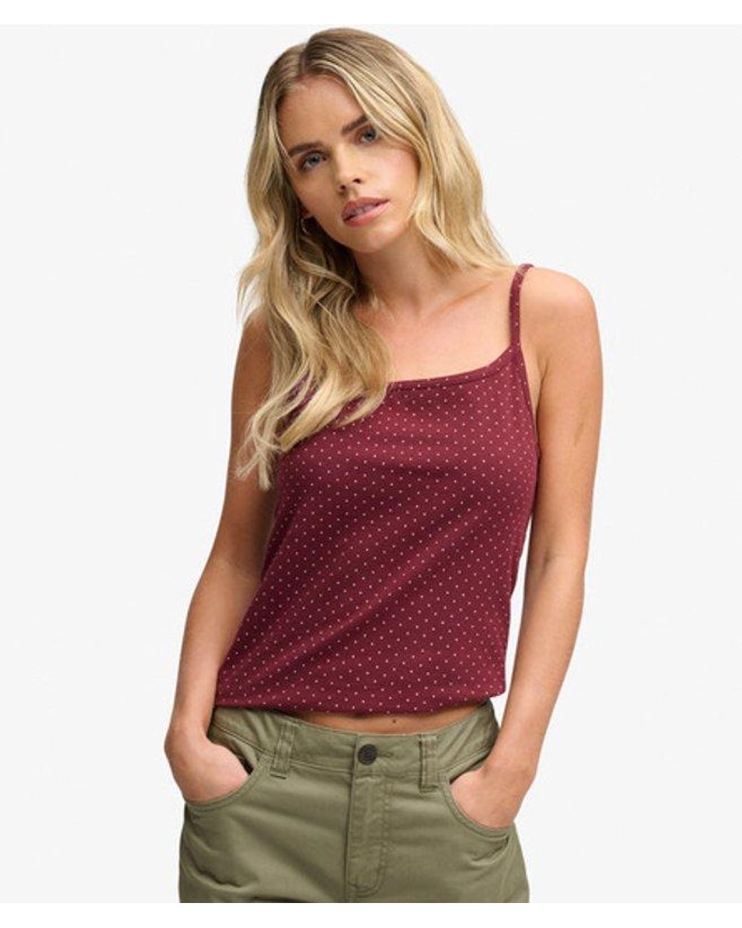Superdry Red Polka Dot Cami Top