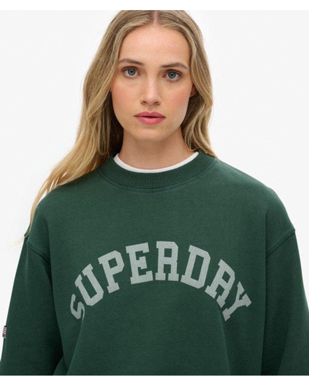Superdry Green & Co Athletic Essentials Slouchy Crew Sweatshirt