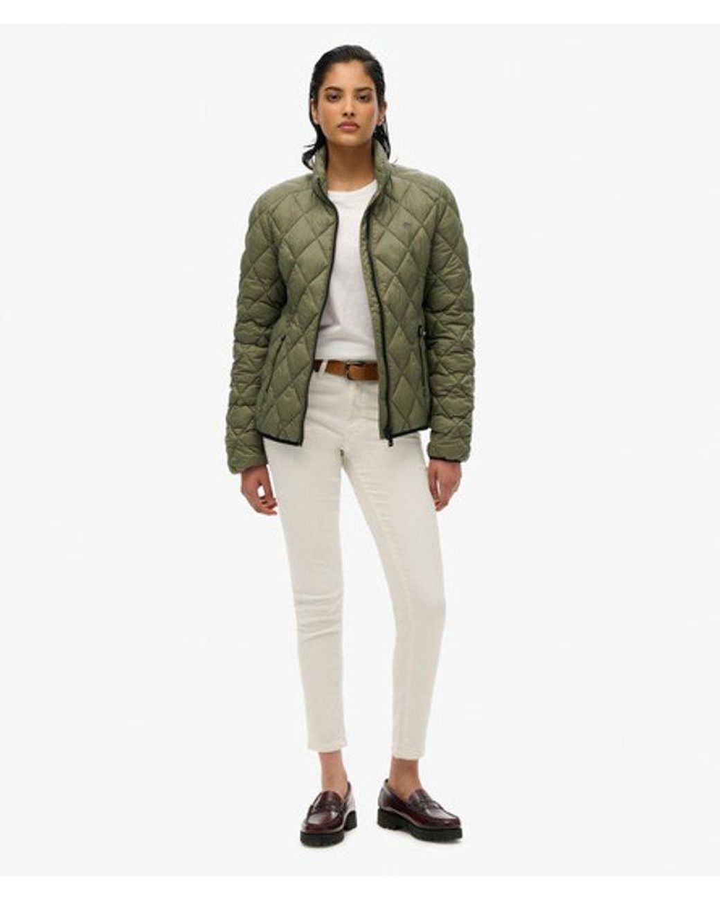 Superdry Green Diamond Quilt Fuji Lite Jacket