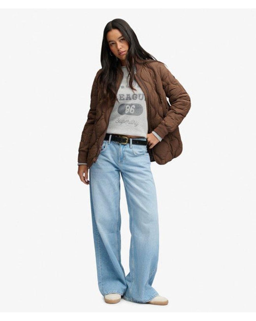 Superdry Brown Short Onion Quilt Liner Jacket