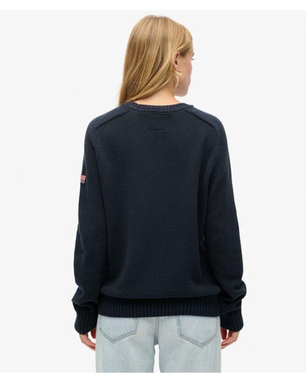 Superdry Blue & Co Slouchy Knitted Crew Jumper