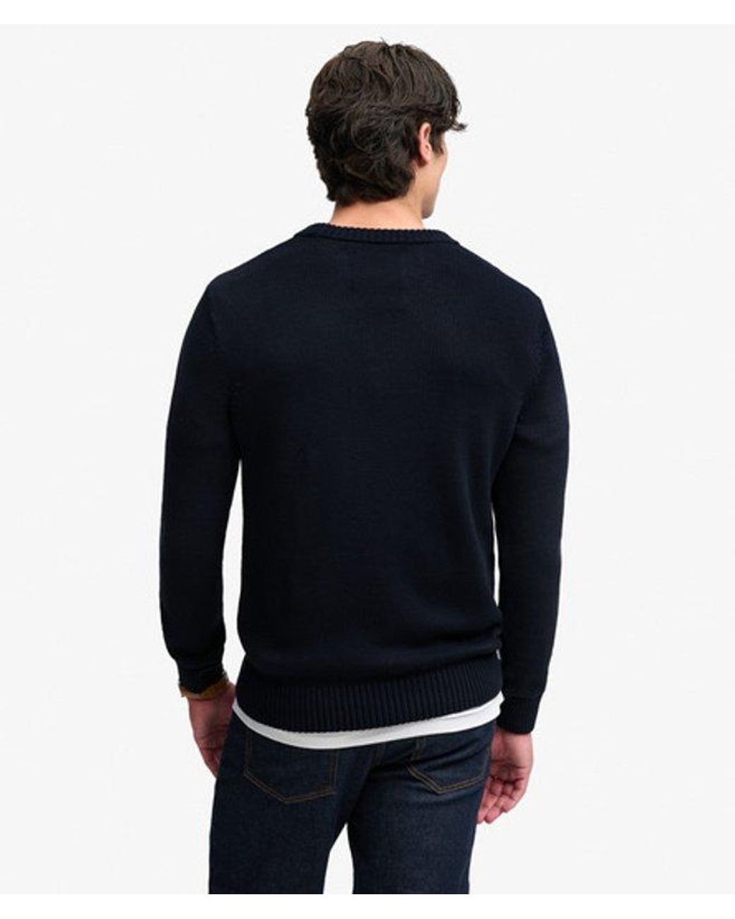 Superdry Blue Preppy Cotton Jumper for men