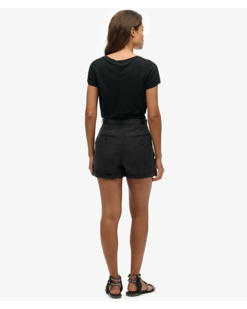 Superdry Black Cupro Shorts