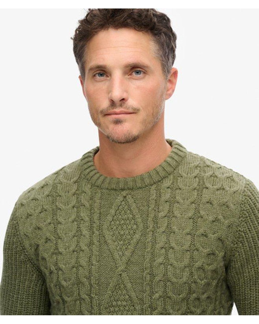 Superdry Green & Co Classic Cable Knit Jacob Jumper for men