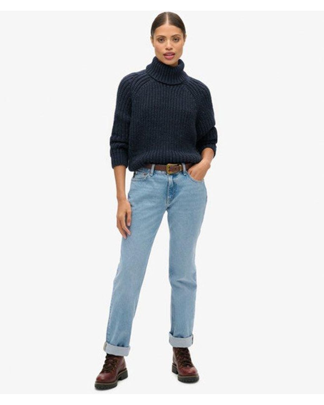Superdry Blue & Co Slouchy Stitch Roll Neck Knit