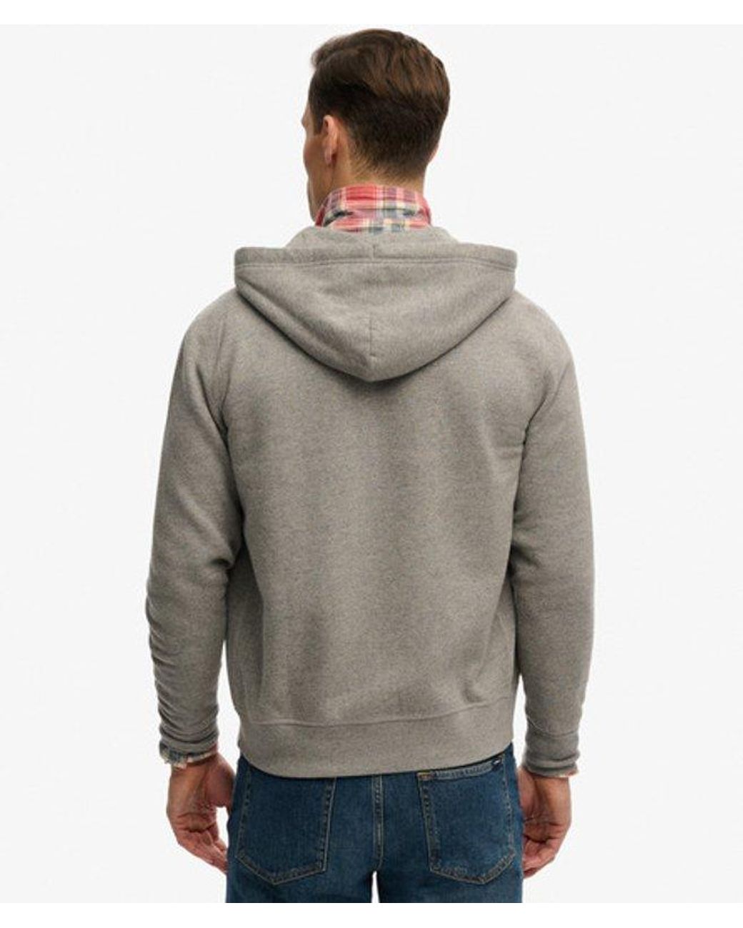 Superdry Brown & Co Monogram Embroidered Zip Hoodie for men