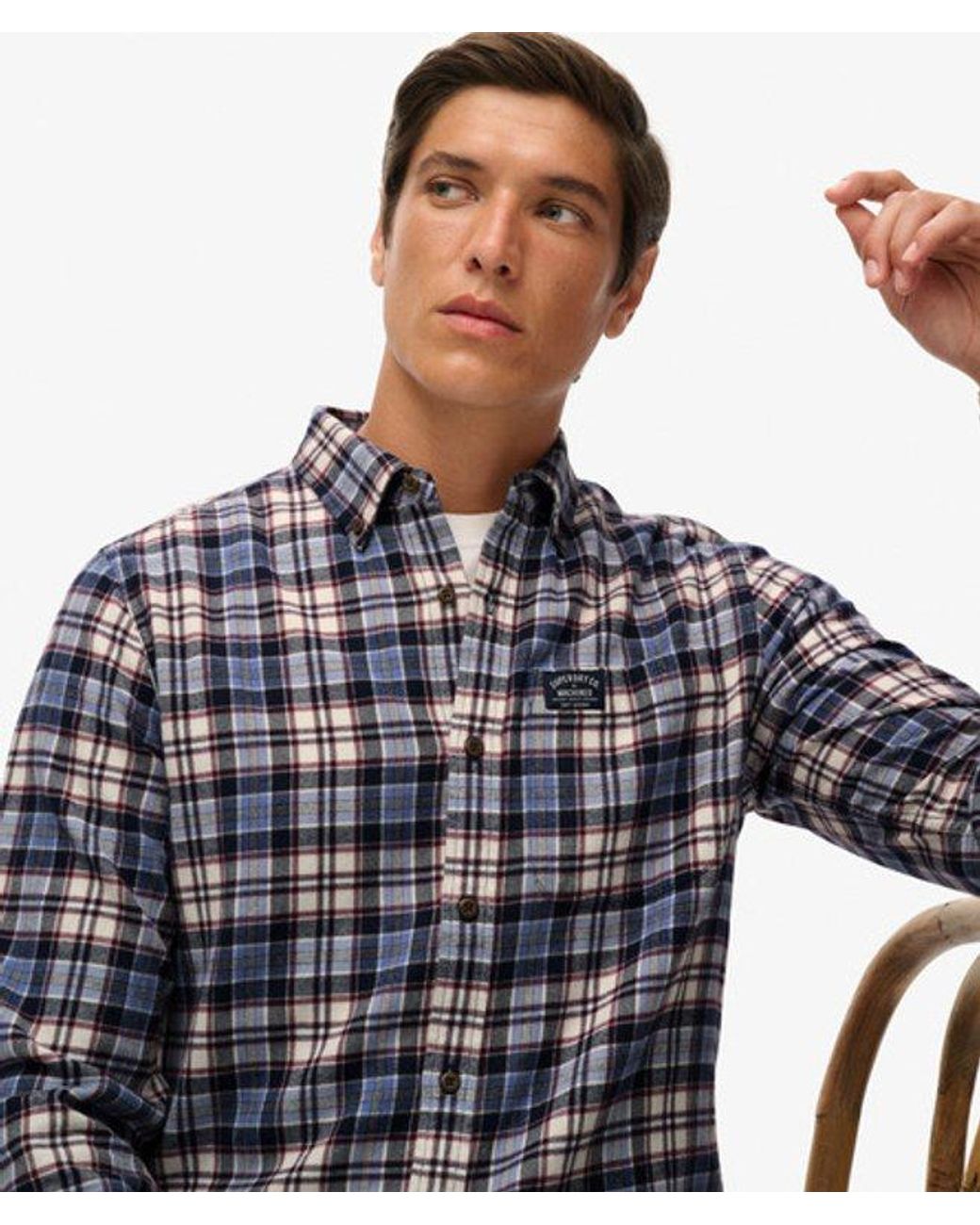 Superdry Blue & Co Long Sleeve Cotton Lumberjack Shirt for men