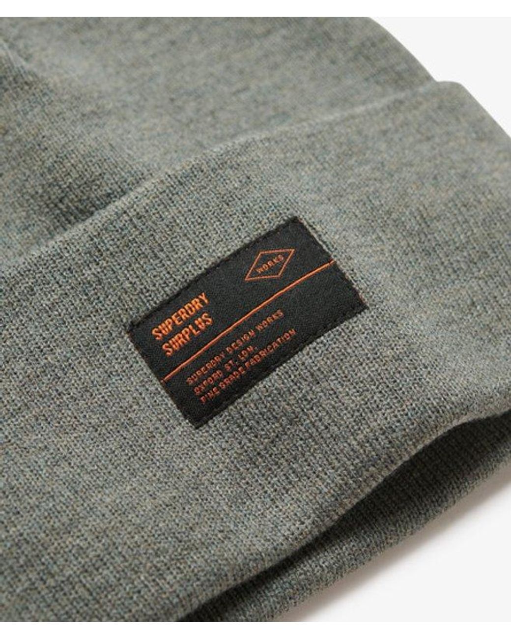 Superdry Gray Surplus Knitted Beanie Hat