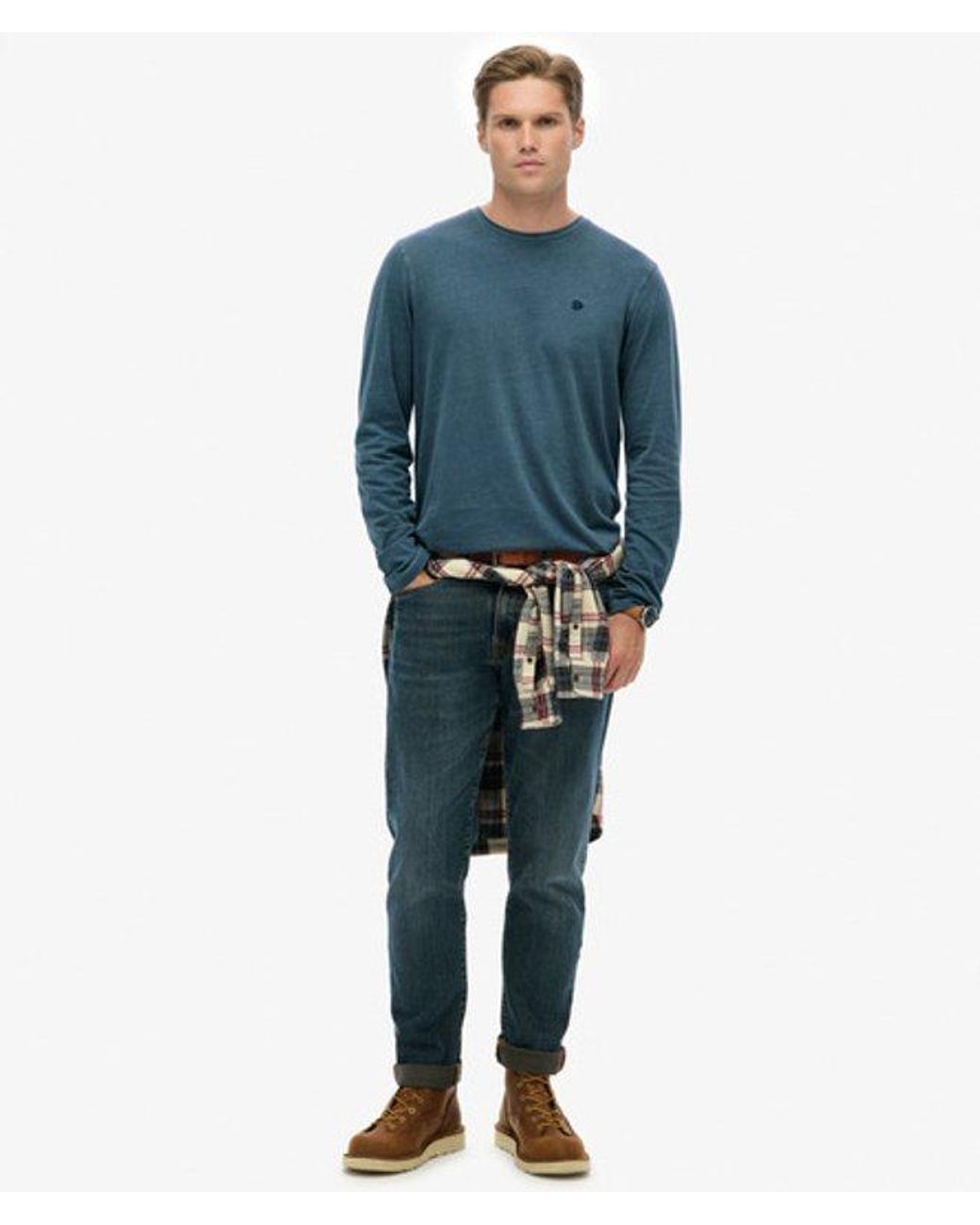Superdry Classic Essential Top in het Blue voor heren