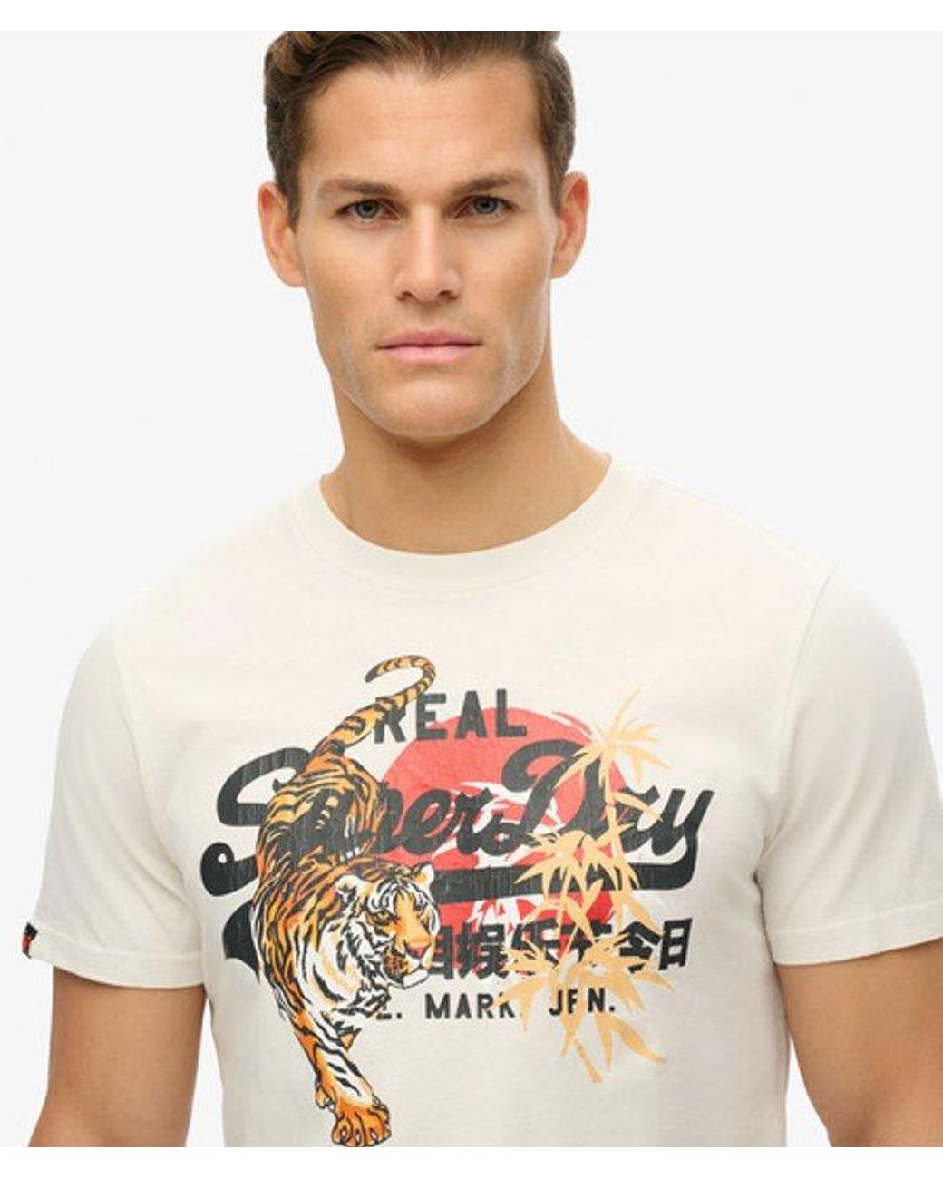 Superdry White Vintage Logo Tokyo Relaxed T-Shirt for men
