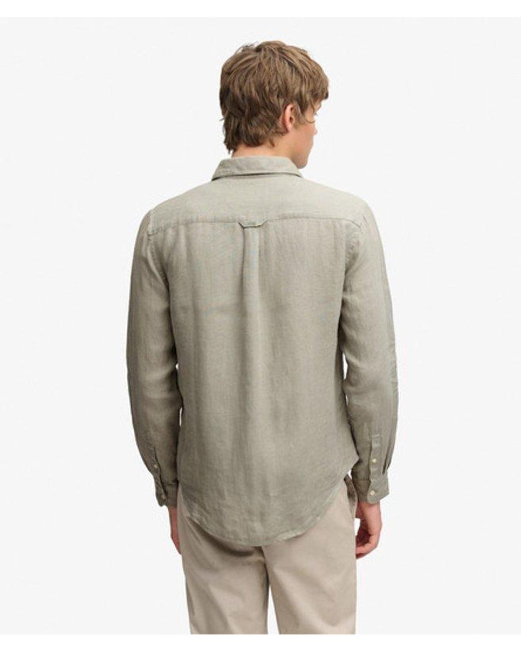 Superdry Gray & Co Riviera Long Sleeve Linen Shirt for men