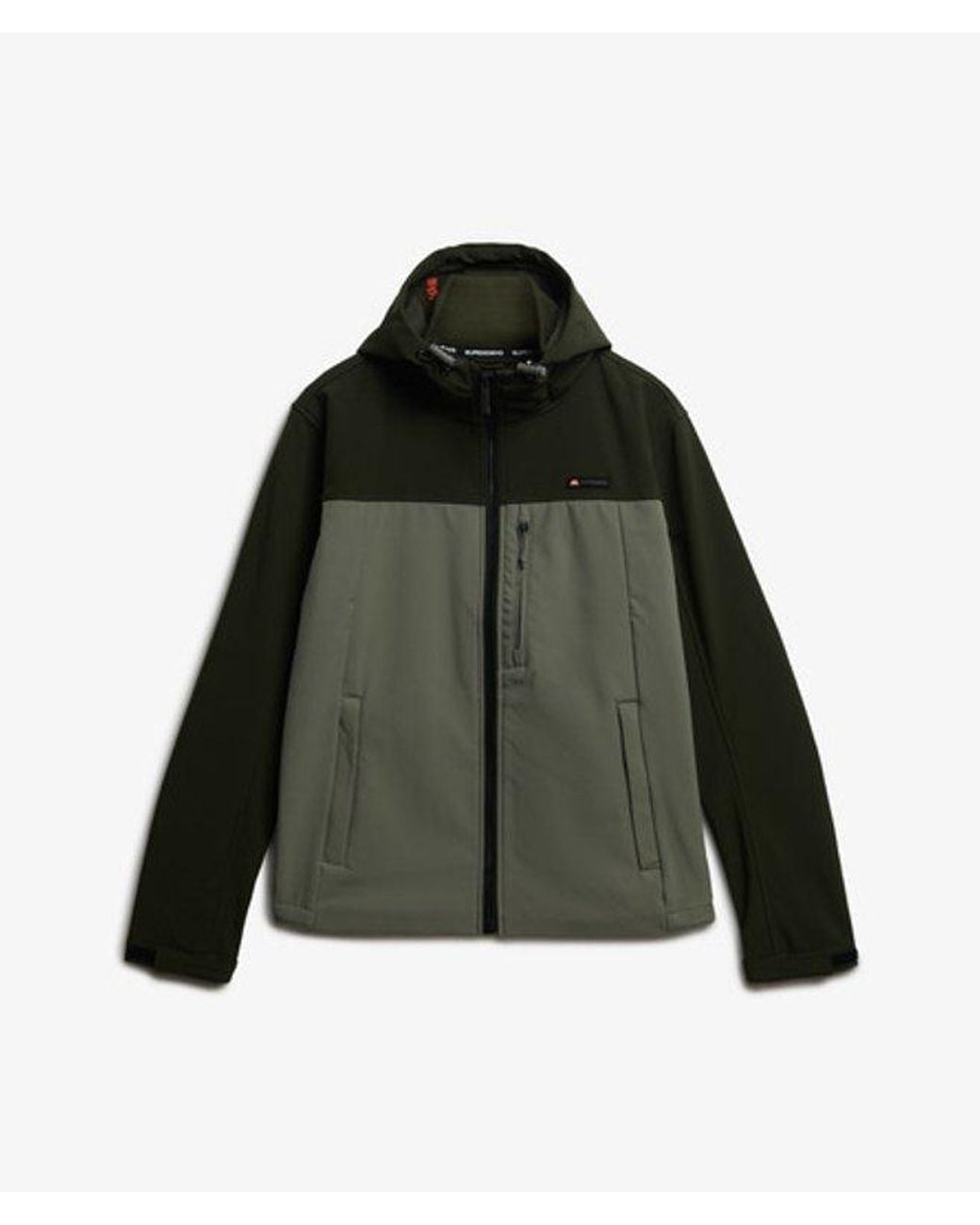 Superdry Green & Co Hooded Softshell Colourblock Jacket for men