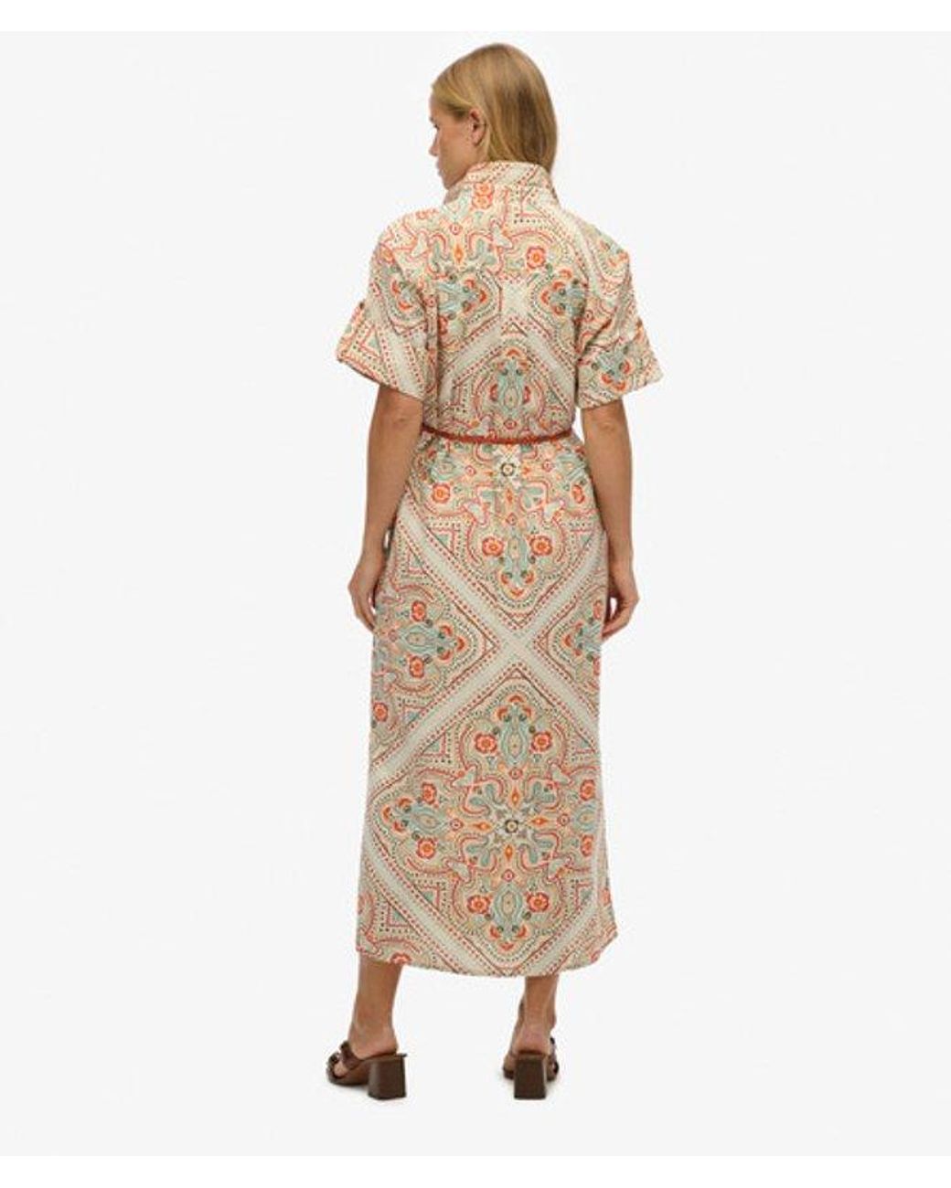 Superdry Natural & Co Linen Shirt Maxi Dress
