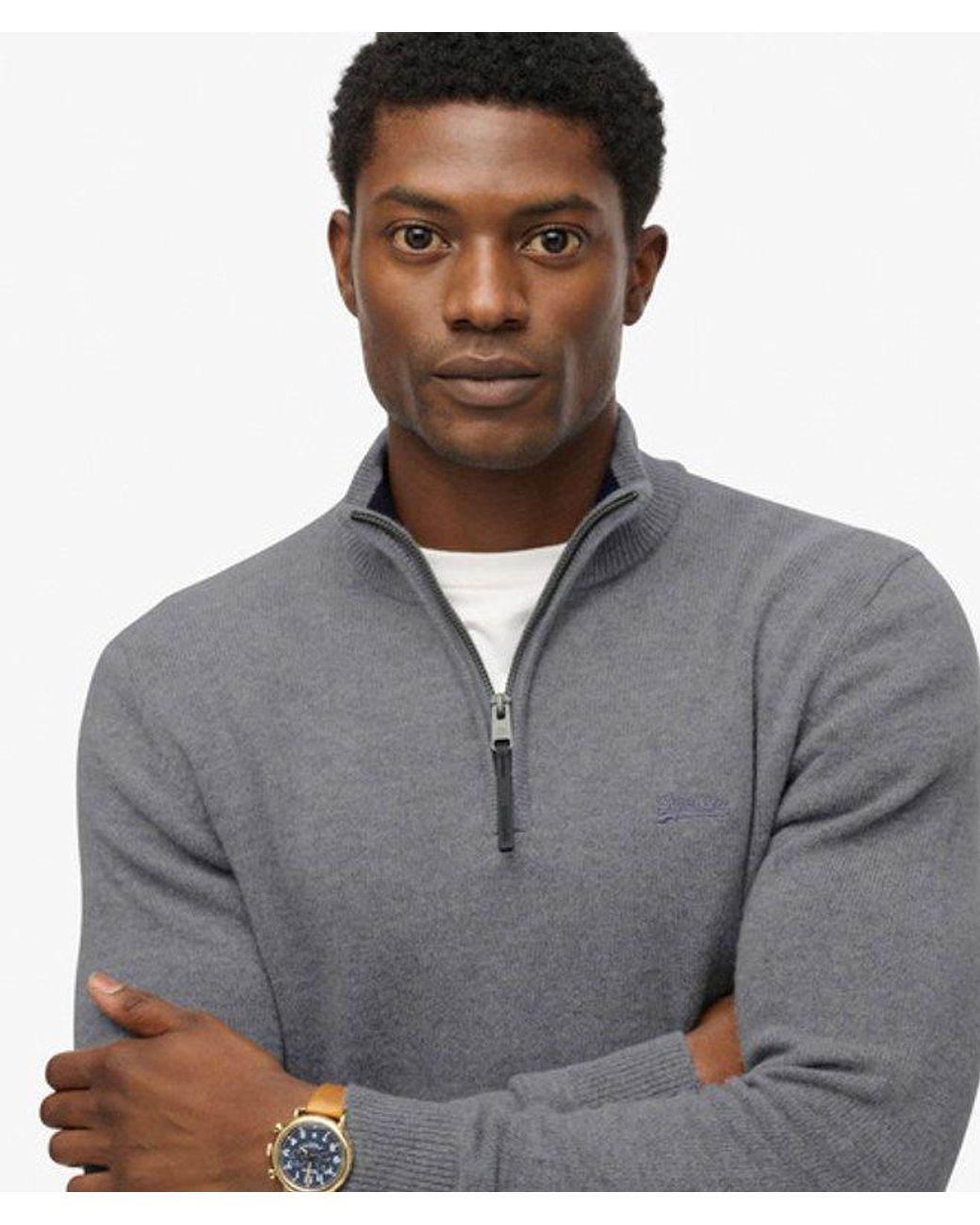 Superdry Gray & Co Wool Blend Half Zip Jumper for men