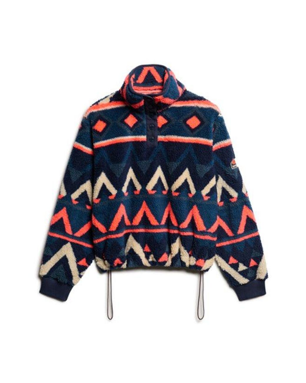 Superdry Blue Super Soft Printed Teddy Fleece