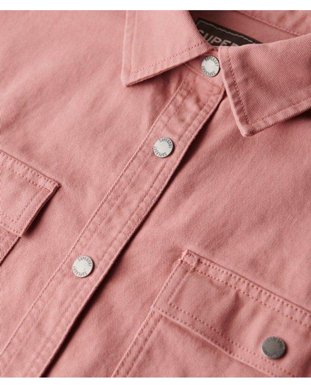 Superdry Pink Cotton Workwear Overshirt