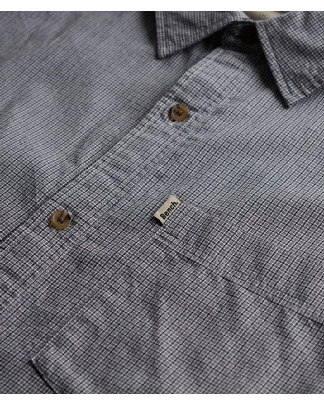 Superdry Gray Bench X & Co Bench Skater Check Short Sleeves Shirt for men