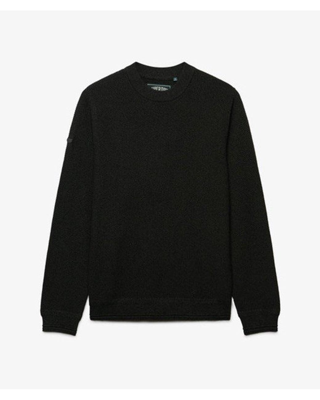 Superdry Black Texture Knit Jumper for men