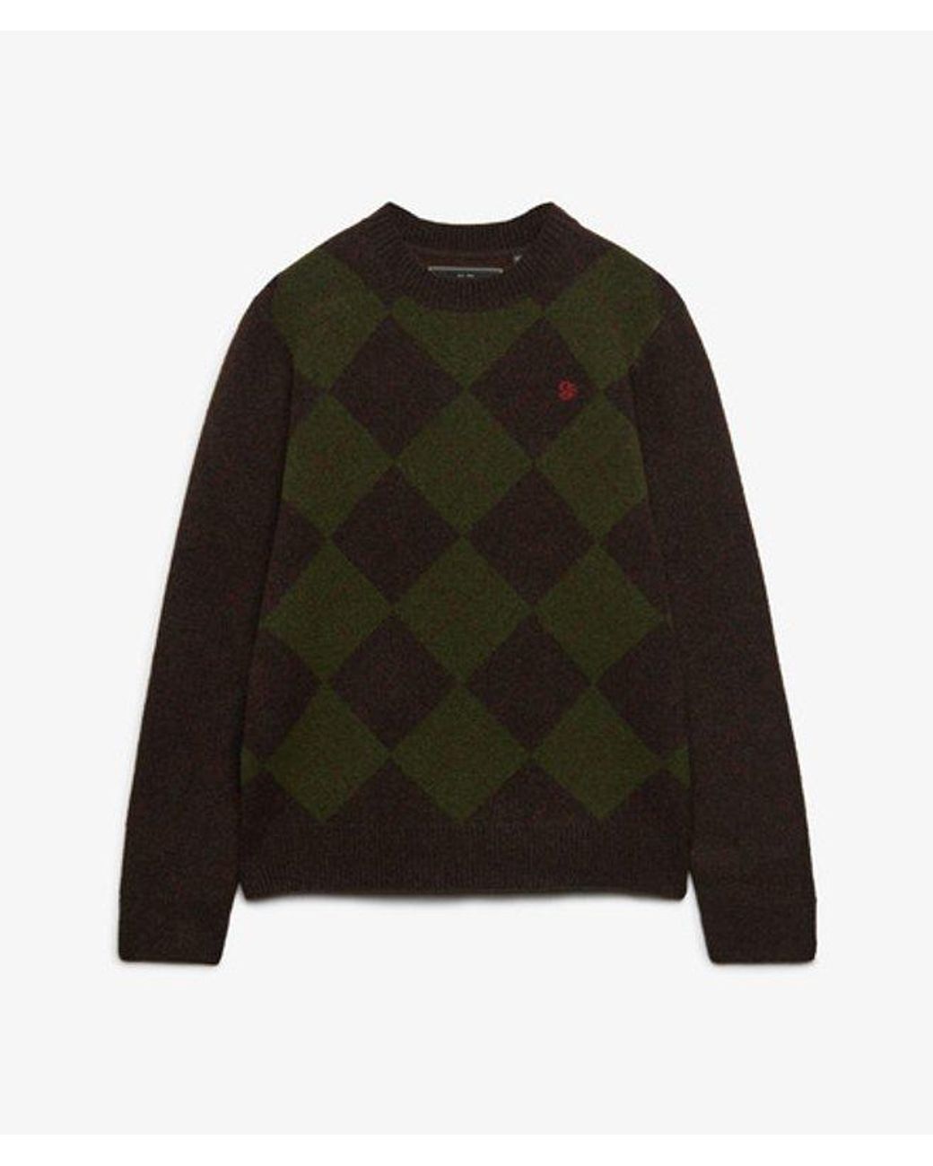 Superdry Black & Co Argyle Jumper for men