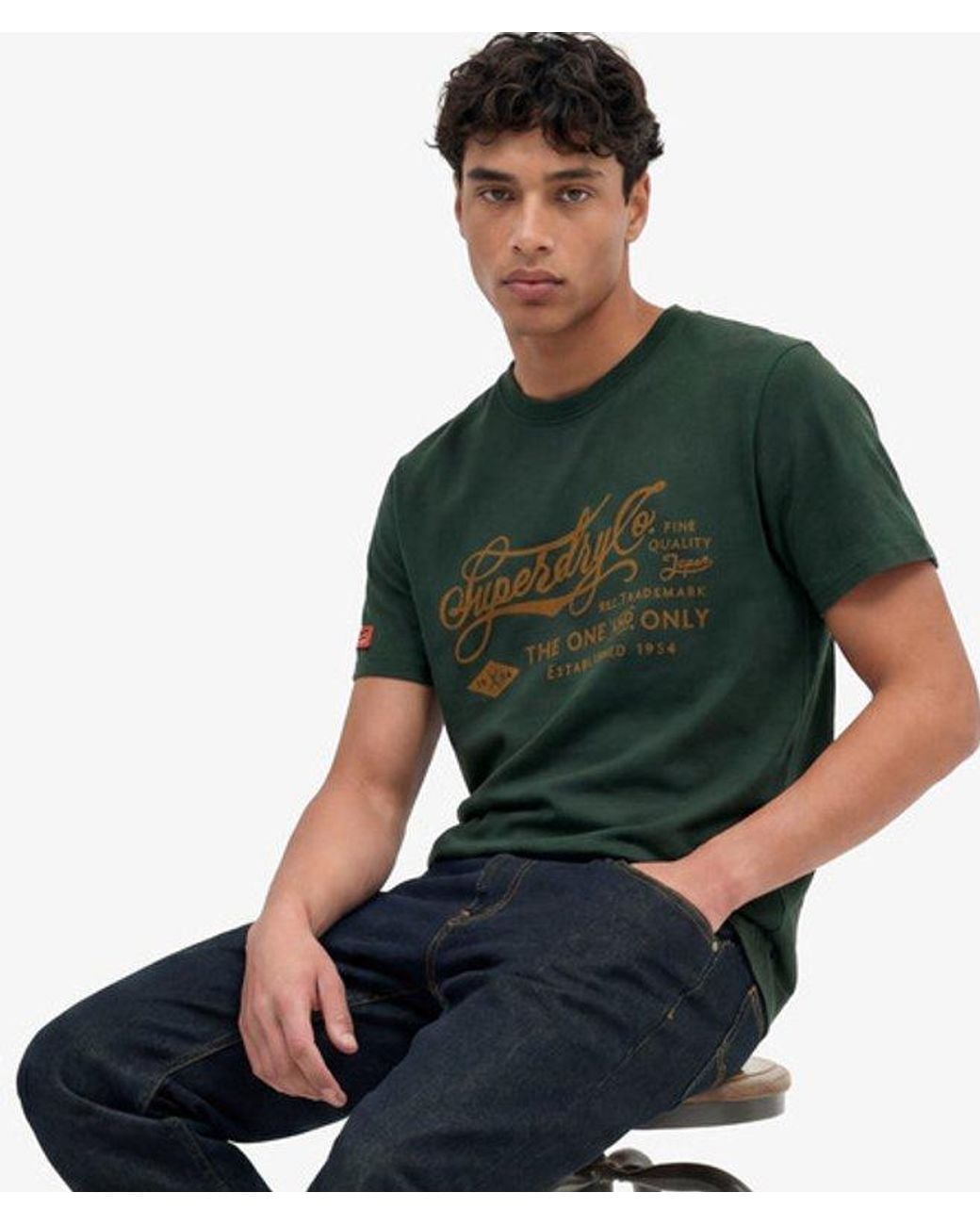 Superdry Green Industry Worker Relaxed T-Shirt for men