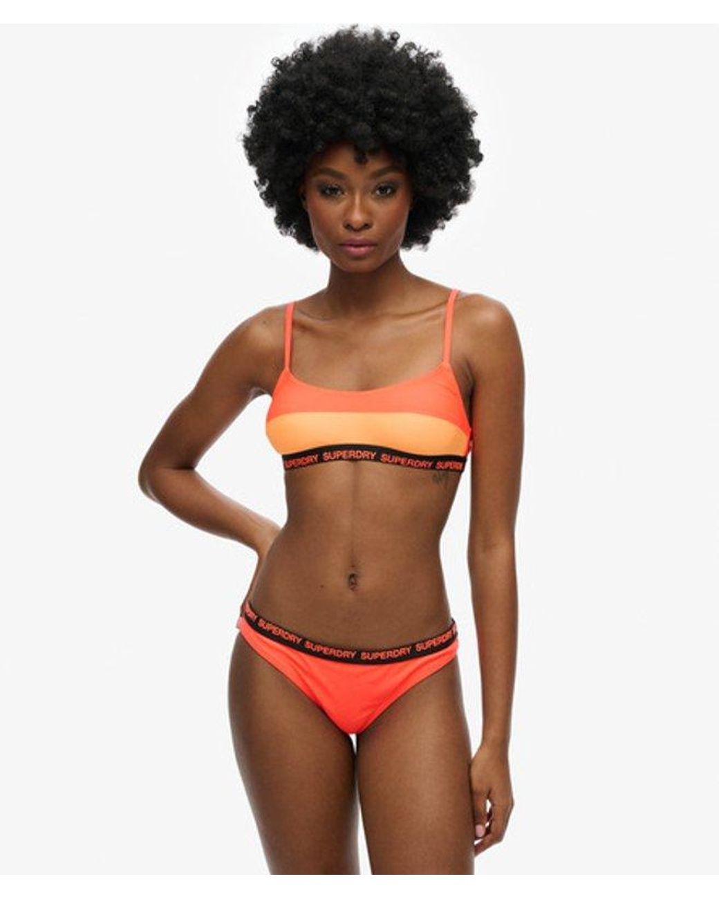 Superdry Red & Co Ladies Striped Elastic Bralette Bikini Top
