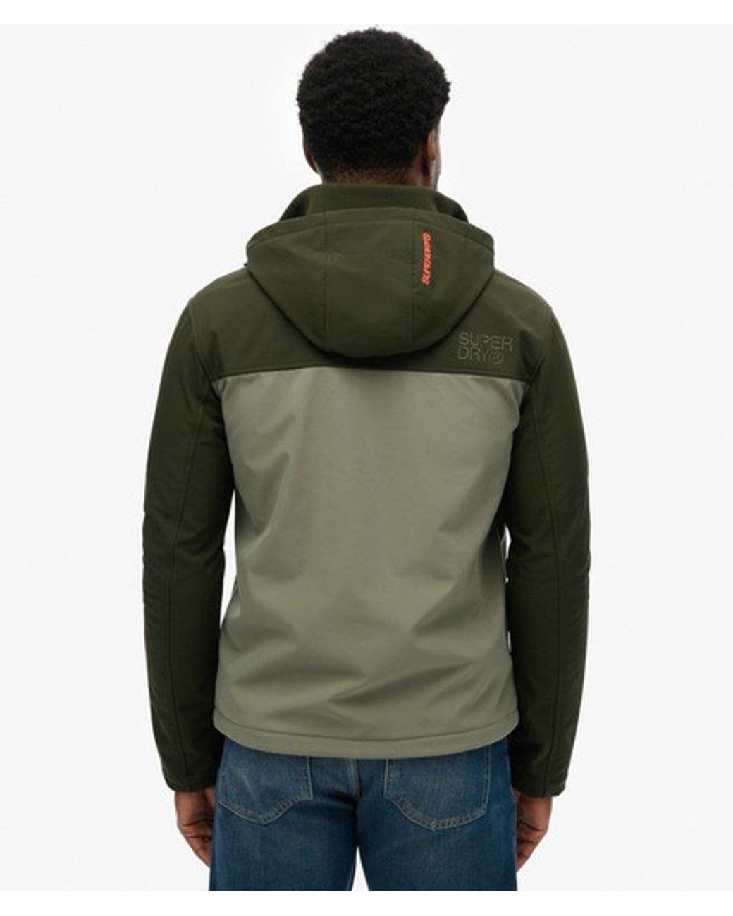 Superdry Green & Co Hooded Softshell Colourblock Jacket for men