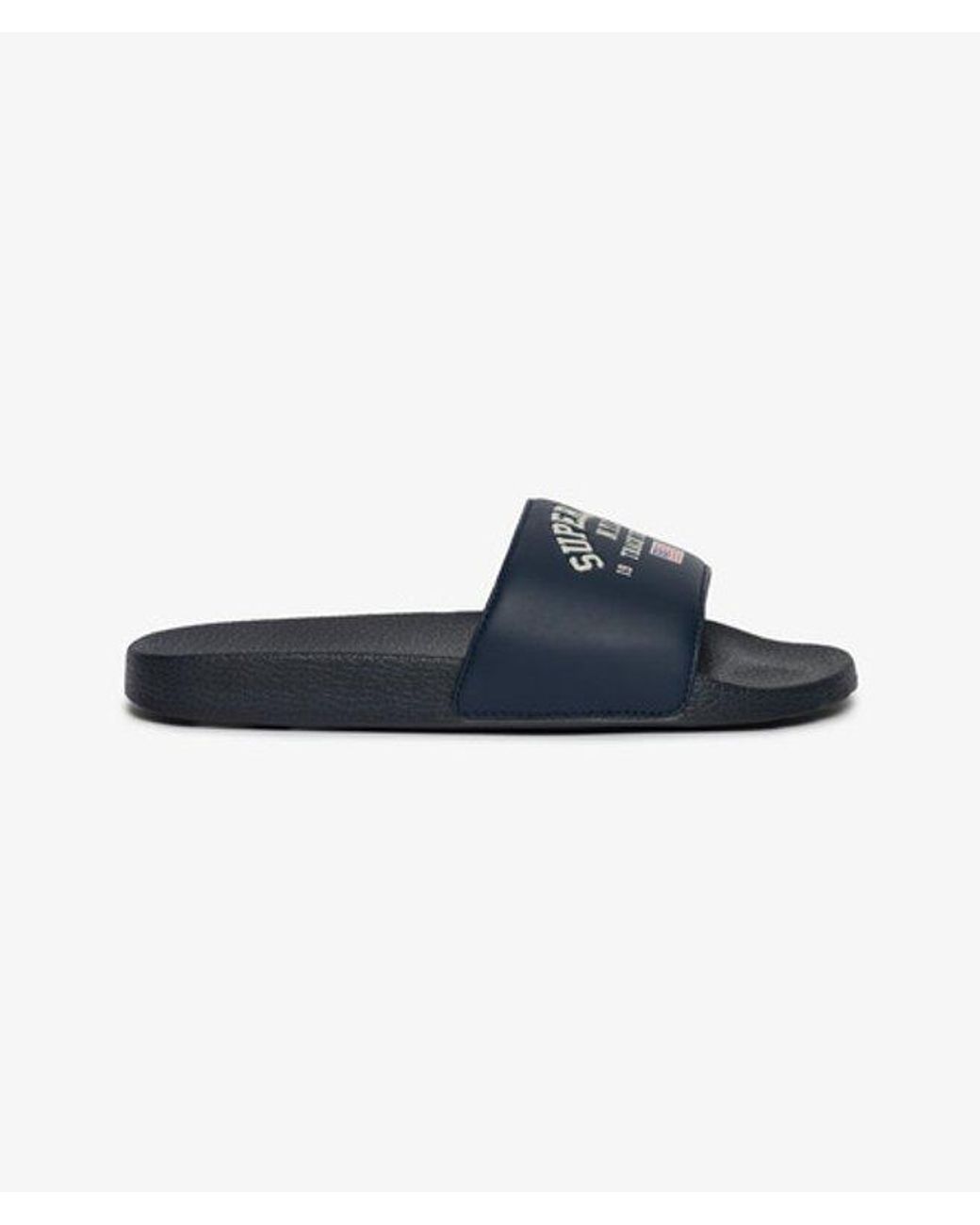 Superdry Blue & Co Varsity Flag Pool Slides