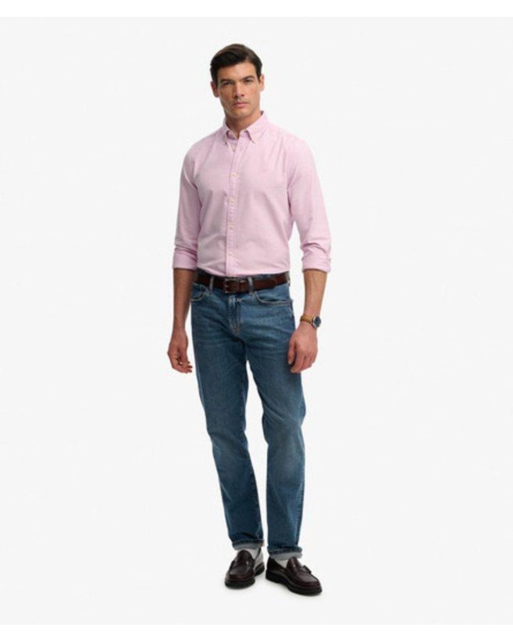 Superdry Red & Co Preppy Oxford Long Sleeve Shirt for men