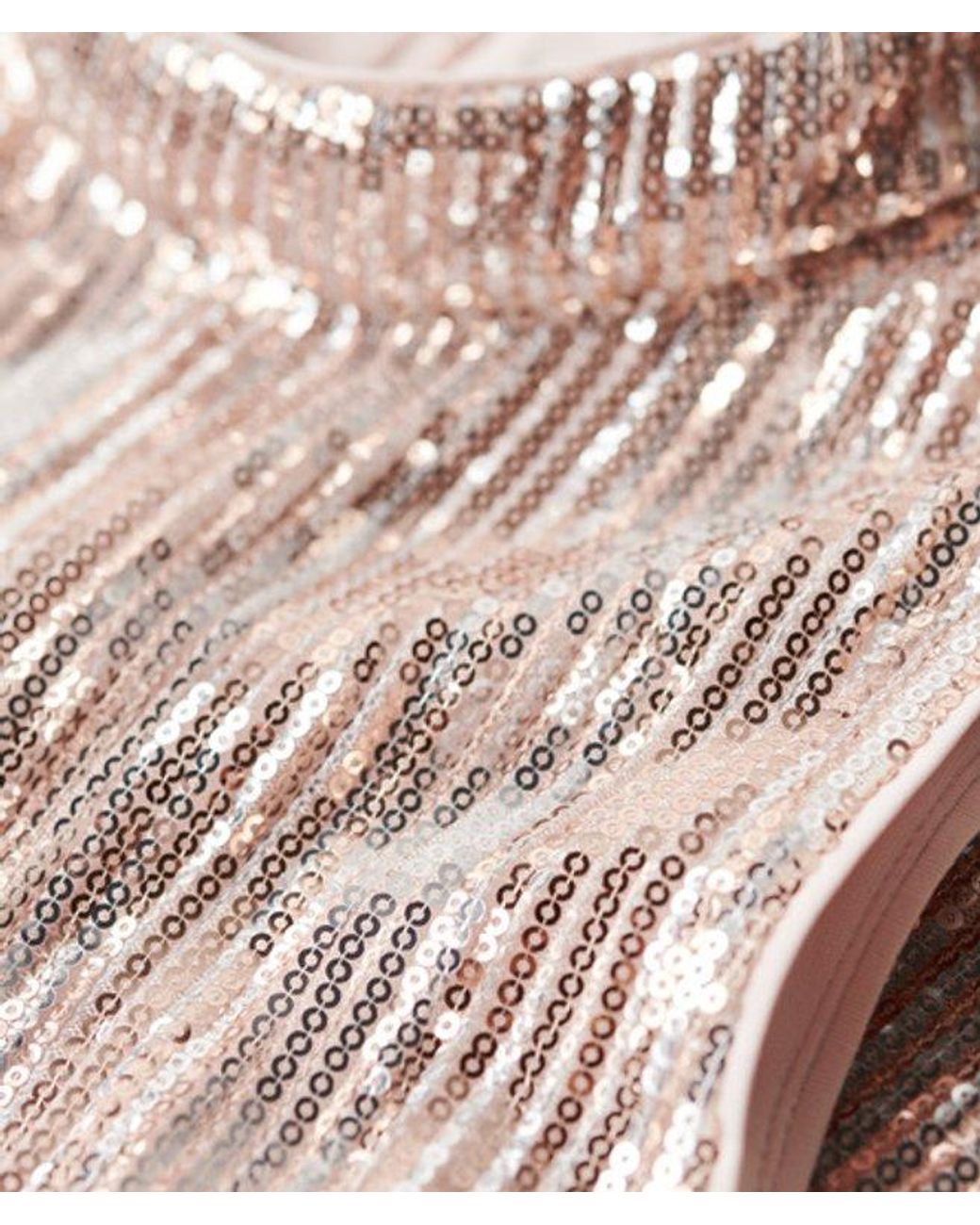 Superdry Natural Sequin Sleeveless A-line Mini Dress