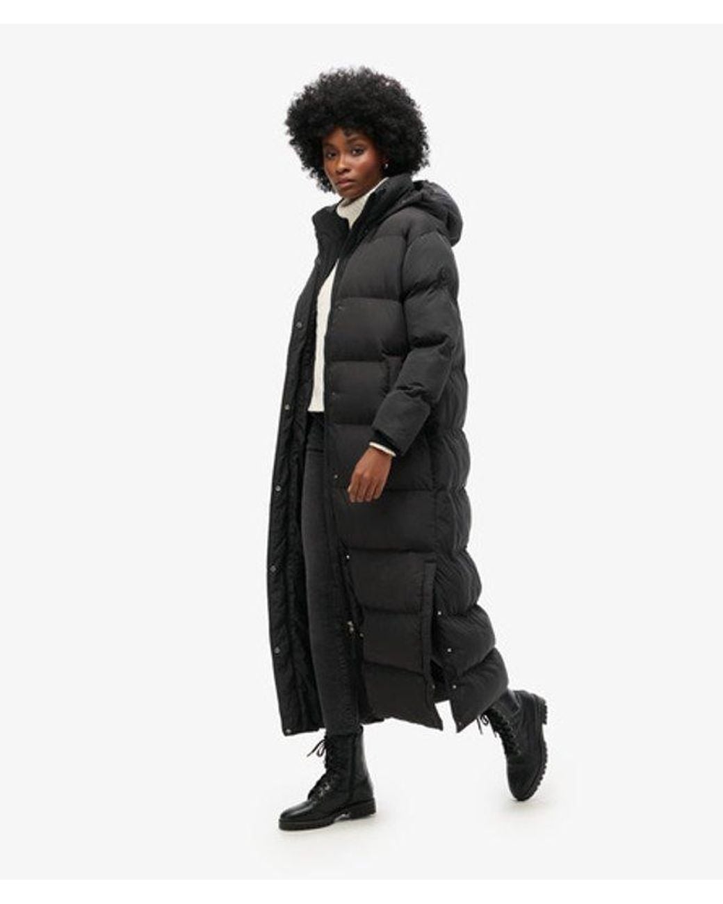 Superdry Black & Co Classic Logo Badge Puffer Coat