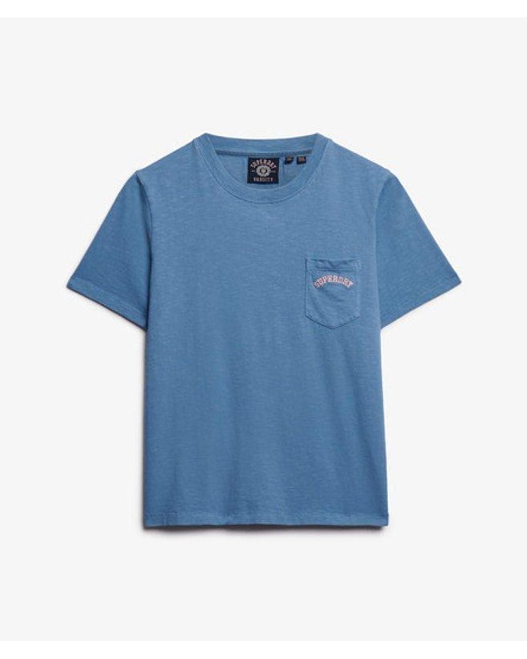 Superdry Blue & Co Essential Logo Garment Dye Pocket T-shirt