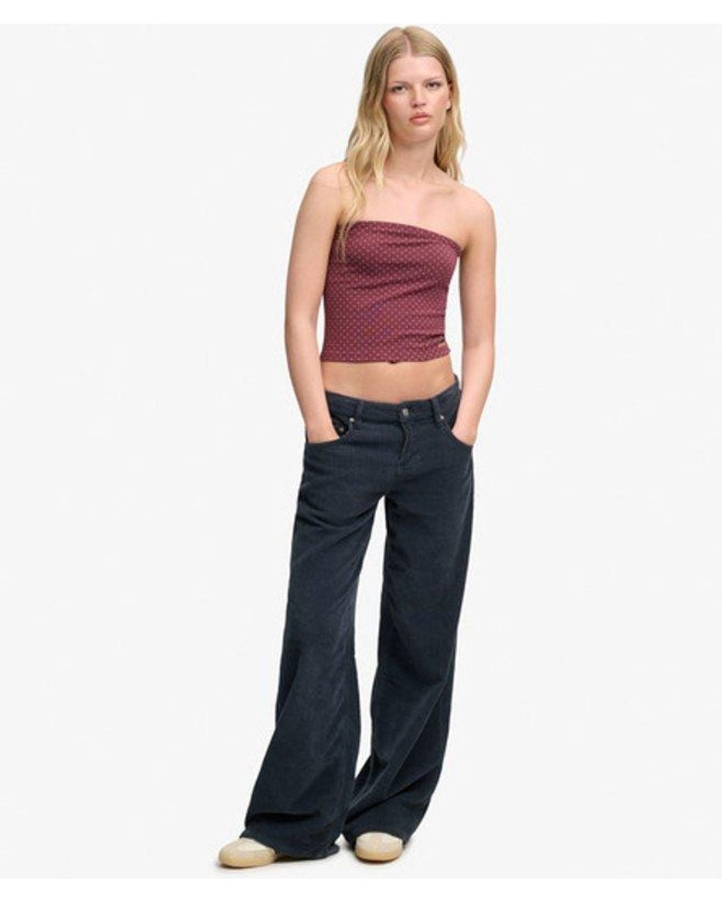 Superdry Purple & Co Athletic Essentials Jersey Bandeau Top