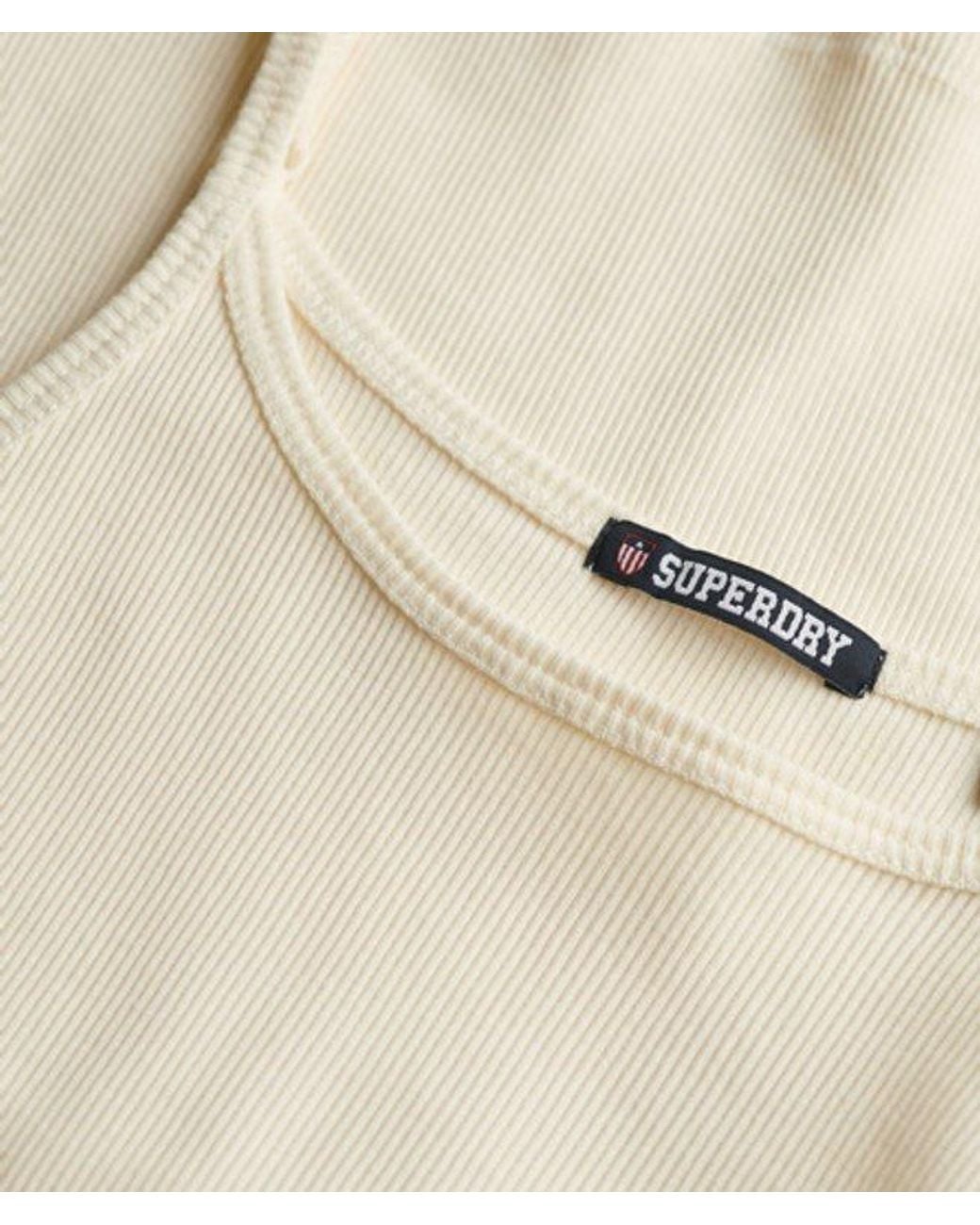 Superdry White Athletic Essentials Scoop Neck Vest