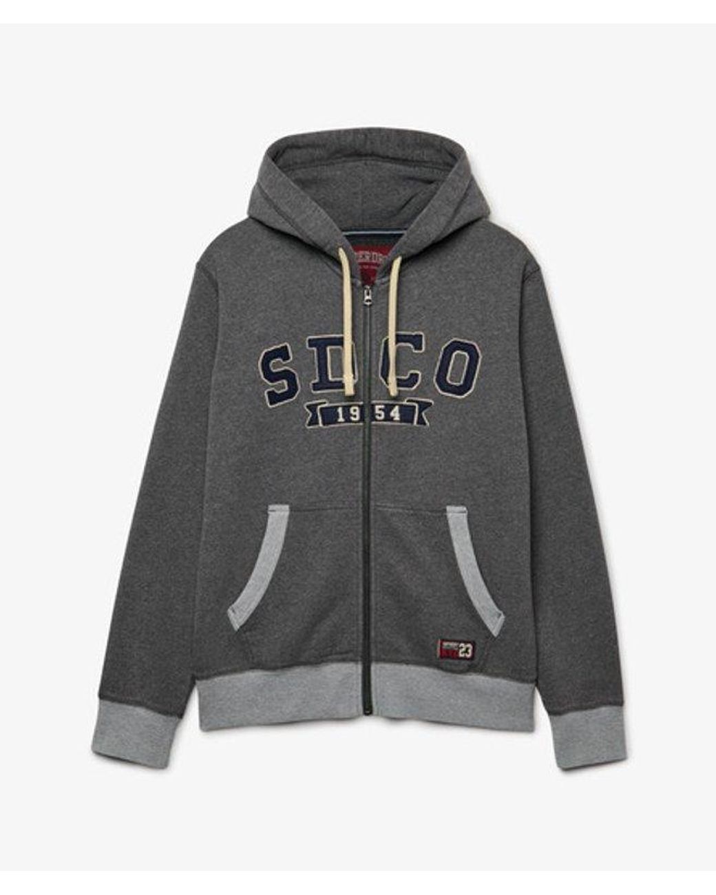 Superdry Gray Sd & Co. Zip Through Hoodie for men