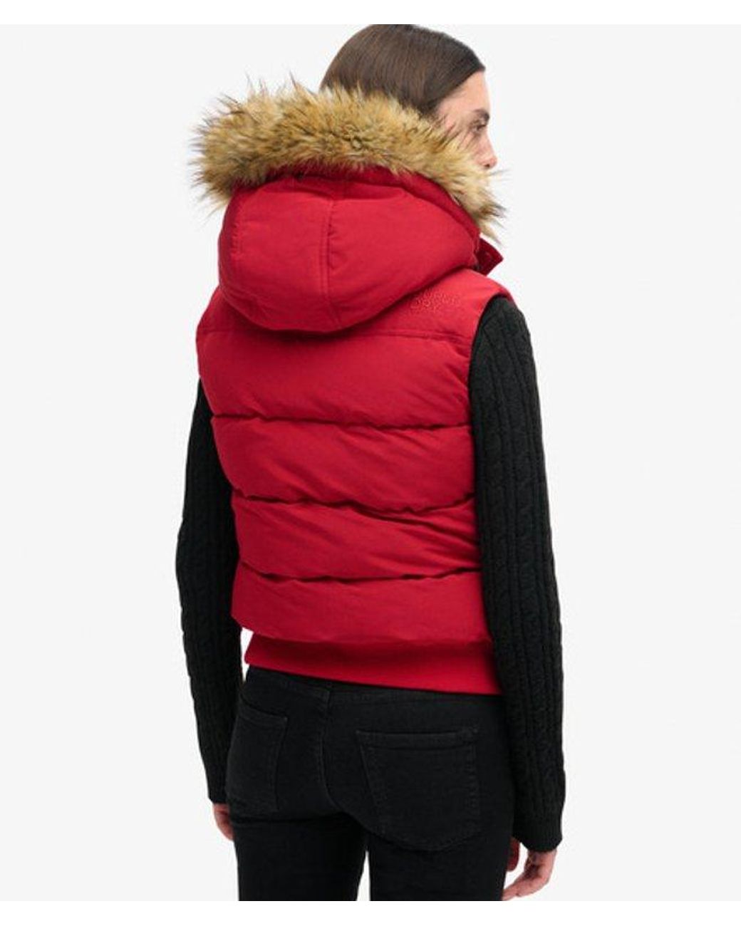 Superdry Red & Co Everest Faux Fur Gilet