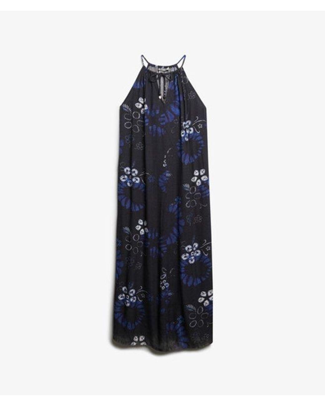 Superdry Blue Floral Print Beach Cami Maxi Dress
